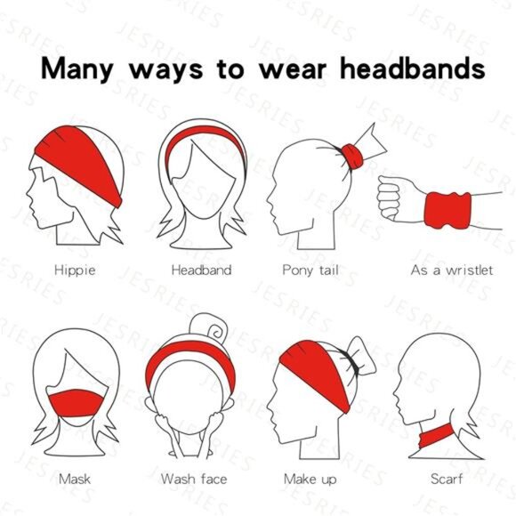 12 Pack Headbands for Women Boho Printed Non Slip Hair Band Sport Yoga Running - Picture 5 of 8